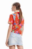 Бавовняна сорочка Desigual жіноча колір червоний relaxed класичний комір