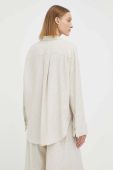 Сорочка з домішкою льону By Malene Birger колір бежевий relaxed класичний комір