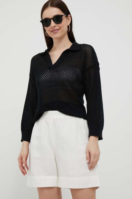 Бавовняний светр United Colors of Benetton колір чорний легкий (3233399)