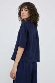 Сорочка з льону United Colors of Benetton колір синій relaxed класичний комір (3229911)