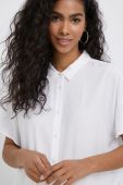 Сорочка United Colors of Benetton жіноча колір білий relaxed класичний комір