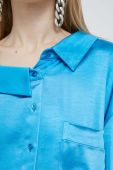 Сорочка HUGO жіноча relaxed класичний комір колір блакитний (3112465)