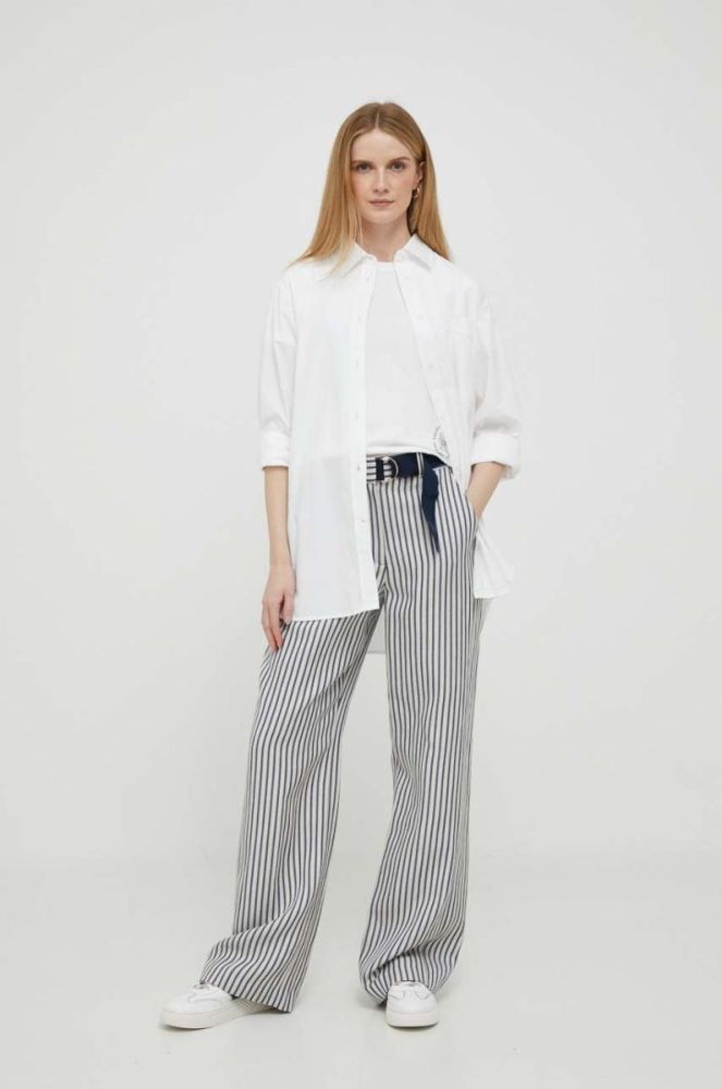 Бавовняна сорочка Tommy Hilfiger жіноча колір білий relaxed класичний комір (3250766) фото 2
