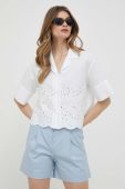 Бавовняна сорочка United Colors of Benetton жіноча колір білий relaxed класичний комір (3282511)