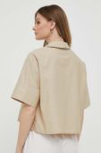 Сорочка United Colors of Benetton жіноча колір бежевий relaxed класичний комір (3282516)