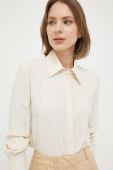 Сорочка з домішкою шовку Pinko колір бежевий regular класичний комір (3069781)