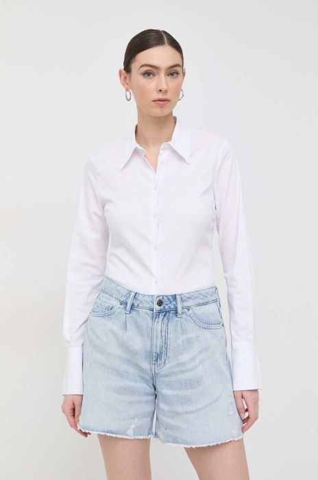 Сорочка Pinko жіноча колір білий slim класичний комір