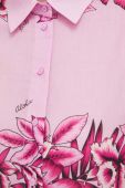 Бавовняна сорочка Pinko жіноча колір рожевий relaxed класичний комір