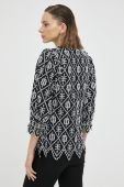 Бавовняна блузка Bruuns Bazaar жіноча колір чорний візерунок