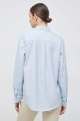 Бавовняна сорочка Tommy Hilfiger жіноча regular класичний комір колір блакитний (2988111)