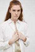 Бавовняна сорочка Tommy Hilfiger жіноча колір бежевий regular класичний комір (3013645)