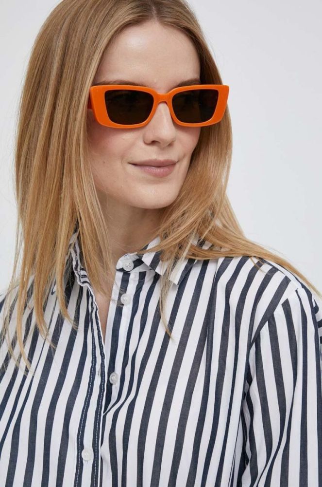 Бавовняна сорочка Tommy Hilfiger жіноча колір синій regular класичний комір (3013635) фото 4