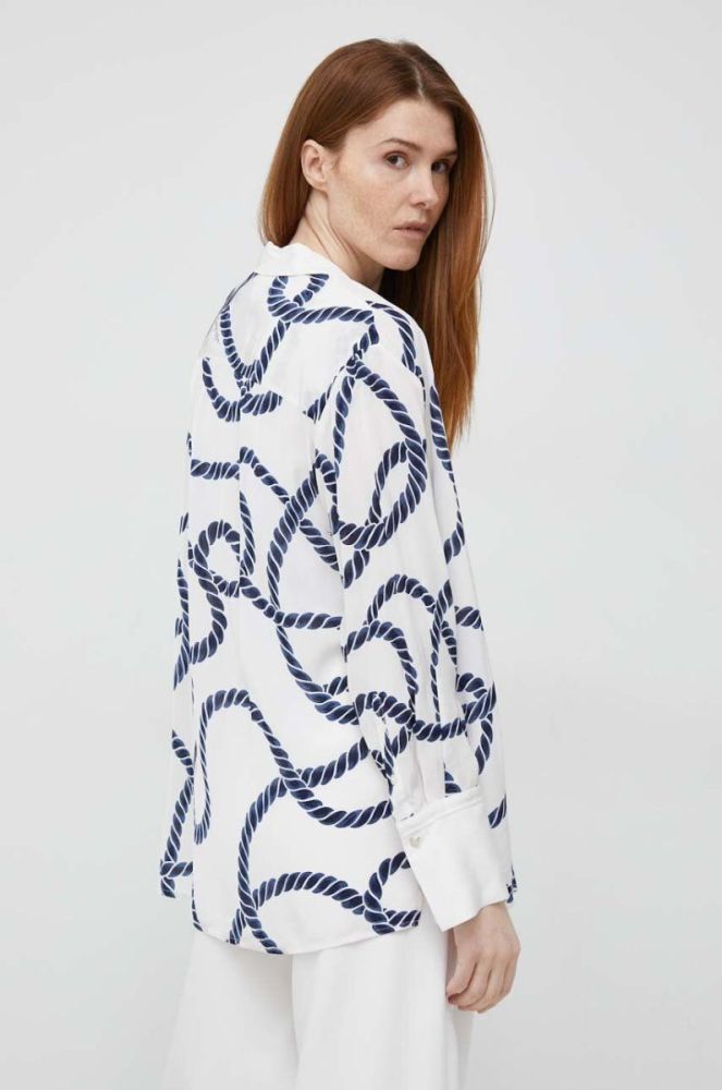 Сорочка Tommy Hilfiger жіноча колір білий relaxed класичний комір (3008620) фото 4