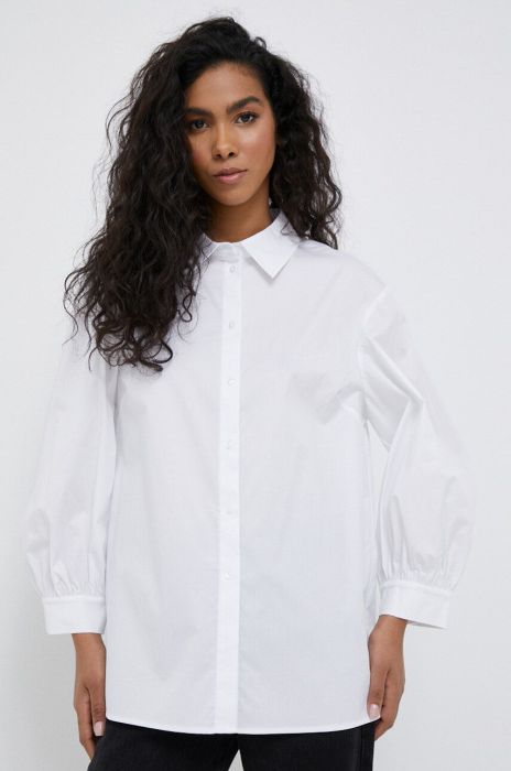 Сорочка Joop! жіноча колір білий relaxed класичний комір (3190851)