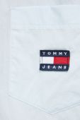 Бавовняна сорочка Tommy Jeans жіноча relaxed класичний комір колір блакитний