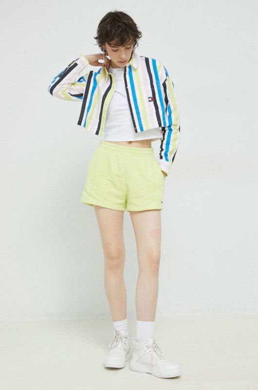 Бавовняна сорочка Tommy Jeans жіноча колір жовтий relaxed класичний комір (2990303) фото 2