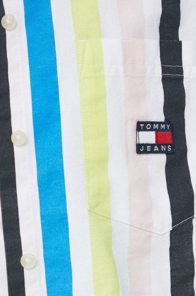 Бавовняна сорочка Tommy Jeans жіноча колір жовтий relaxed класичний комір (2990303) фото 5