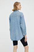 Джинсова сорочка Lee жіноча relaxed класичний комір колір блакитний