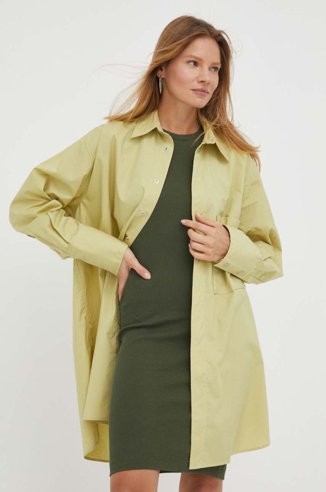 Сорочка G-Star Raw жіноча колір зелений relaxed класичний комір (3241127)