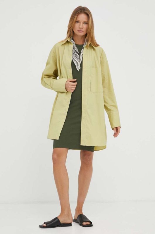 Сорочка G-Star Raw жіноча колір зелений relaxed класичний комір (3241127) фото 2