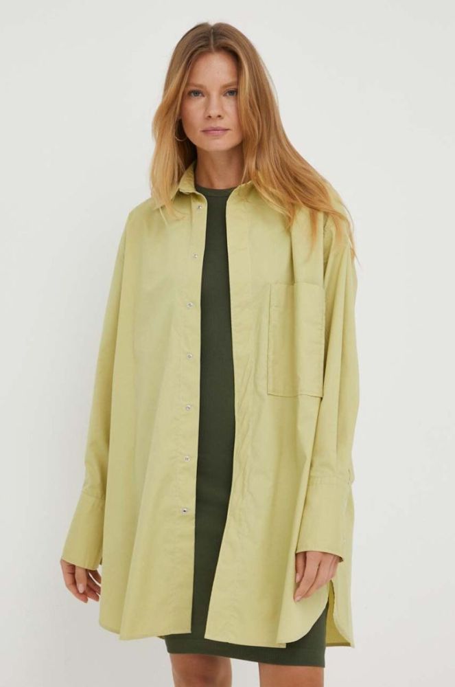 Сорочка G-Star Raw жіноча колір зелений relaxed класичний комір (3241127) фото 4