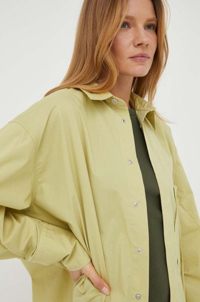 Сорочка G-Star Raw жіноча колір зелений relaxed класичний комір (3241127) фото 5