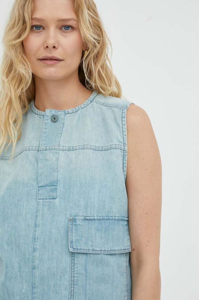 Джинсова блузка G-Star Raw колір блакитний фото 4