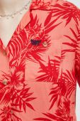 Сорочка Superdry жіноча колір червоний regular класичний комір