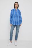Сорочка з льону Polo Ralph Lauren relaxed класичний комір колір блакитний