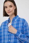 Сорочка з льону Polo Ralph Lauren relaxed класичний комір колір блакитний