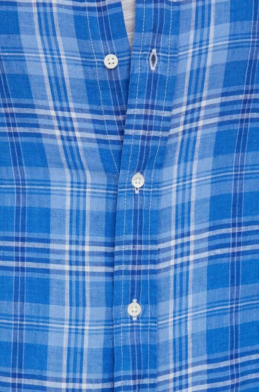 Сорочка з льону Polo Ralph Lauren relaxed класичний комір колір блакитний