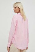 Сорочка з льону Polo Ralph Lauren колір рожевий regular класичний комір