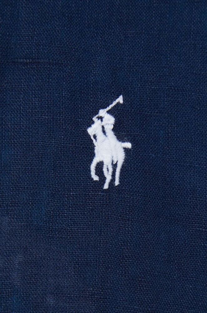 Сорочка з льону Polo Ralph Lauren колір синій regular класичний комір (3170161) фото 2