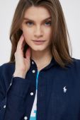 Сорочка з льону Polo Ralph Lauren колір синій regular класичний комір (3170161)