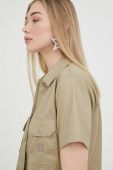 Сорочка Dickies жіноча колір зелений relaxed класичний комір