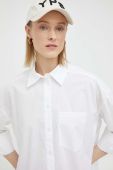 Бавовняна сорочка Remain жіноча колір білий relaxed класичний комір (3153155)