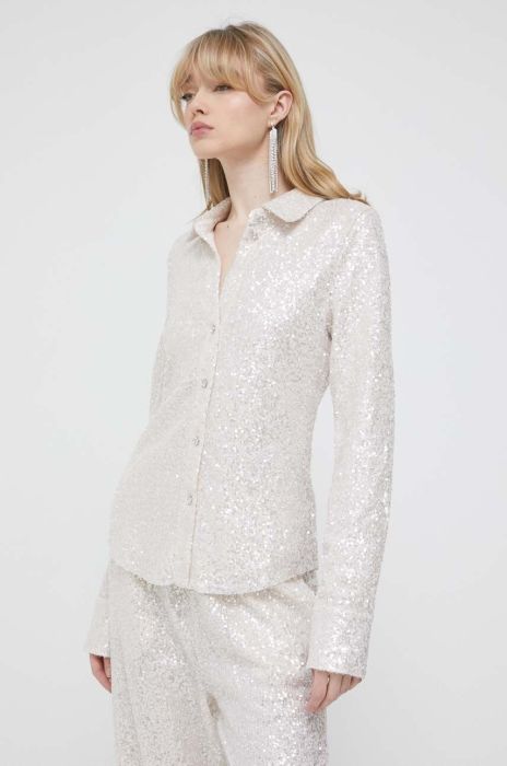 Сорочка Stine Goya жіноча колір бежевий regular класичний комір