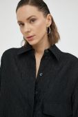 Сорочка Lovechild жіноча колір чорний relaxed класичний комір