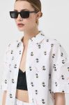 Бавовняна сорочка Karl Lagerfeld жіноча колір білий relaxed класичний комір (3122670)