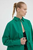 Бавовняна сорочка 2NDDAY жіноча колір зелений regular класичний комір
