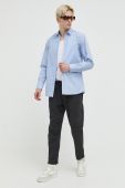 Бавовняна сорочка HUGO чоловіча slim класичний комір колір блакитний (3102194)
