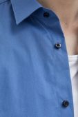 Бавовняна сорочка HUGO чоловіча slim класичний комір колір блакитний (3080865)