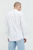 Бавовняна сорочка HUGO чоловіча колір білий slim класичний комір (2890606)