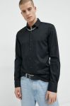 Бавовняна сорочка HUGO чоловіча колір чорний slim класичний комір (2896454) Бавовняна сорочка HUGO чоловіча колір чорний slim класичний комір (2896454)