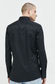 Бавовняна сорочка HUGO чоловіча колір чорний slim класичний комір (2896454)