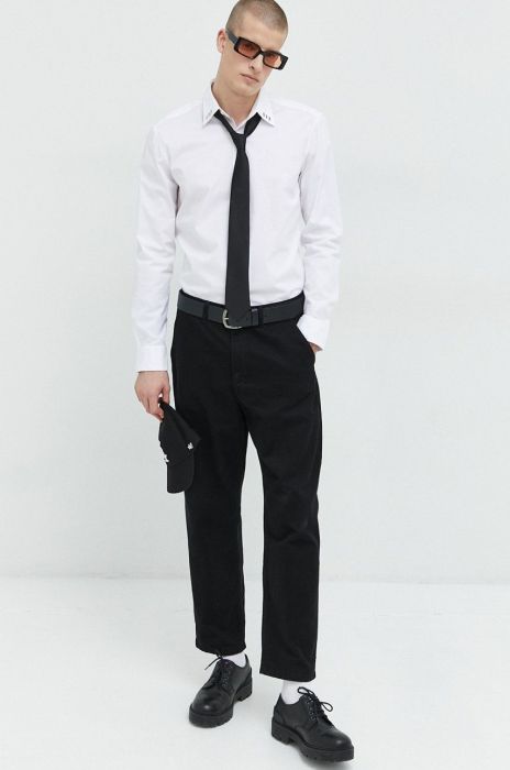 Сорочка HUGO чоловіча колір білий slim класичний комір (2890614)