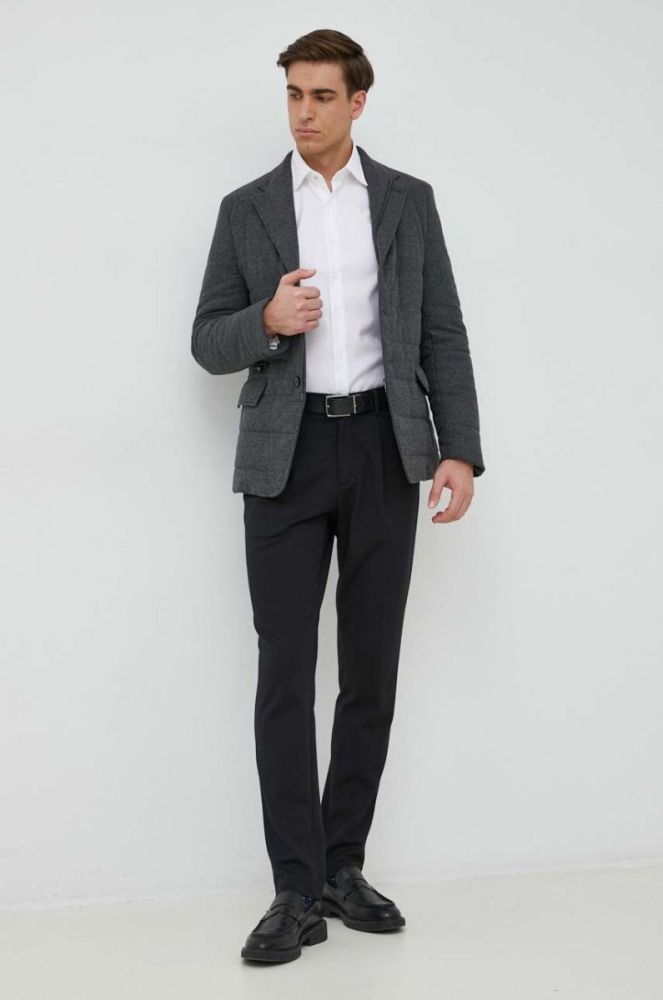 Сорочка Michael Kors чоловіча колір білий slim класичний комір (2974181) фото 3