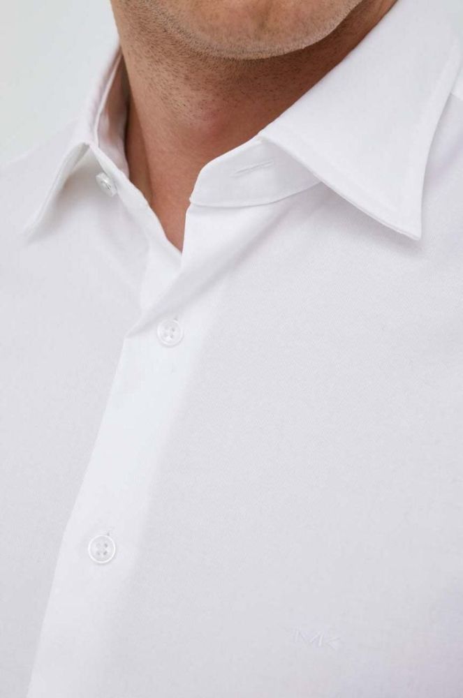 Сорочка Michael Kors чоловіча колір білий slim класичний комір (2974181) фото 5