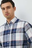 Бавовняна сорочка Tommy Hilfiger чоловіча колір синій regular комір button-down (2870564)