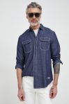 Бавовняна сорочка Guess чоловіча колір синій regular класичний комір Бавовняна сорочка Guess чоловіча колір синій regular класичний комір